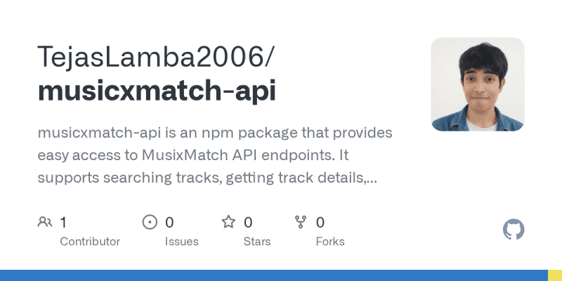 musicxmatch-api: Musixmatch Wrapper for Node.js — image 1