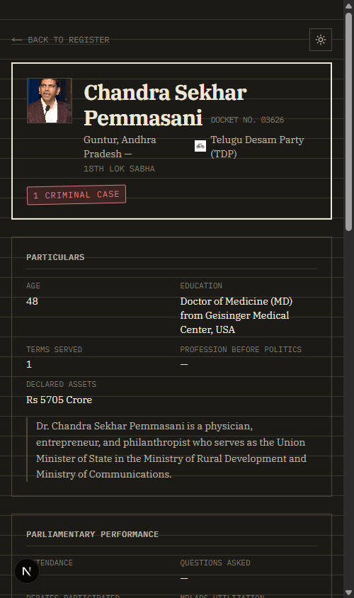 Lok Sabha Tracker: Building a Status Docket for 543 MPs — image 2